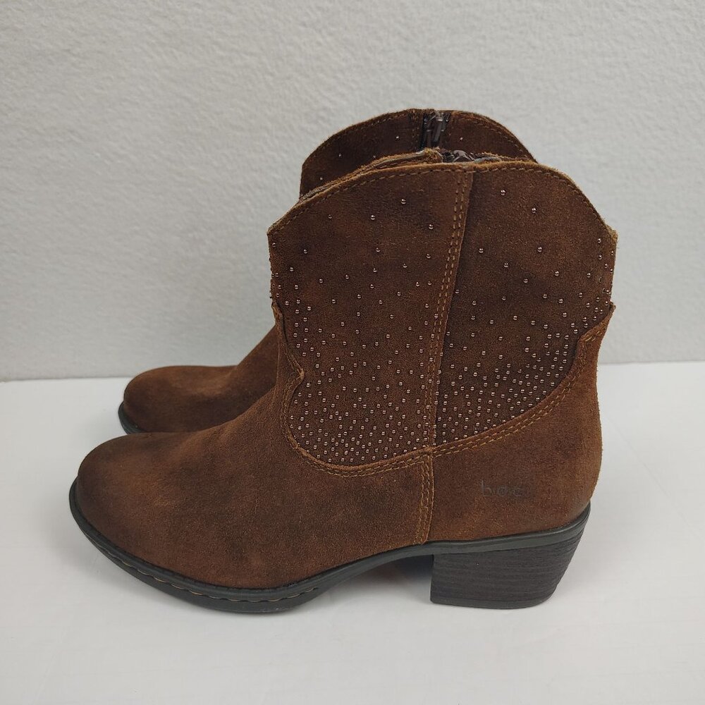 B.O.C. Born Ambrosia Western Suede Boots sz 6 Ankle Zip Studded Cowgirl Booties - Picture 3 of 15